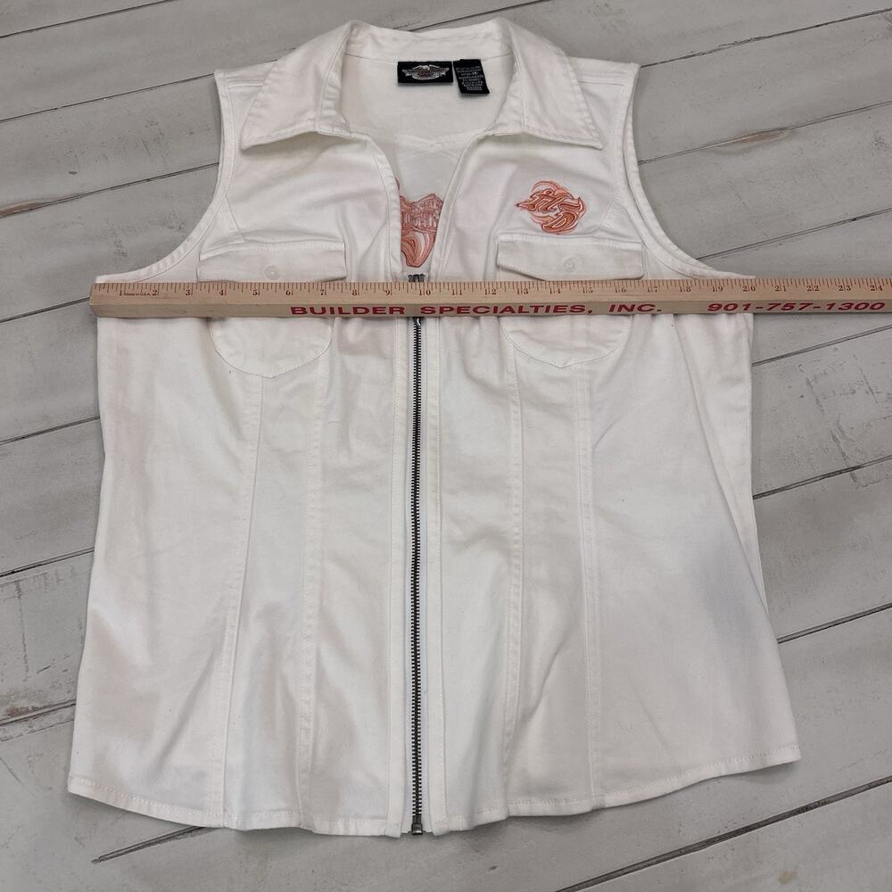 Ladies White Harley Davidson Cotton Vest - Picture 7 of 7